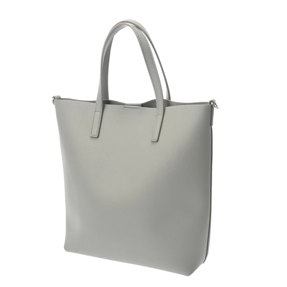 Saint Laurent Leather Tote Toy Bag Gray Shopping Gray